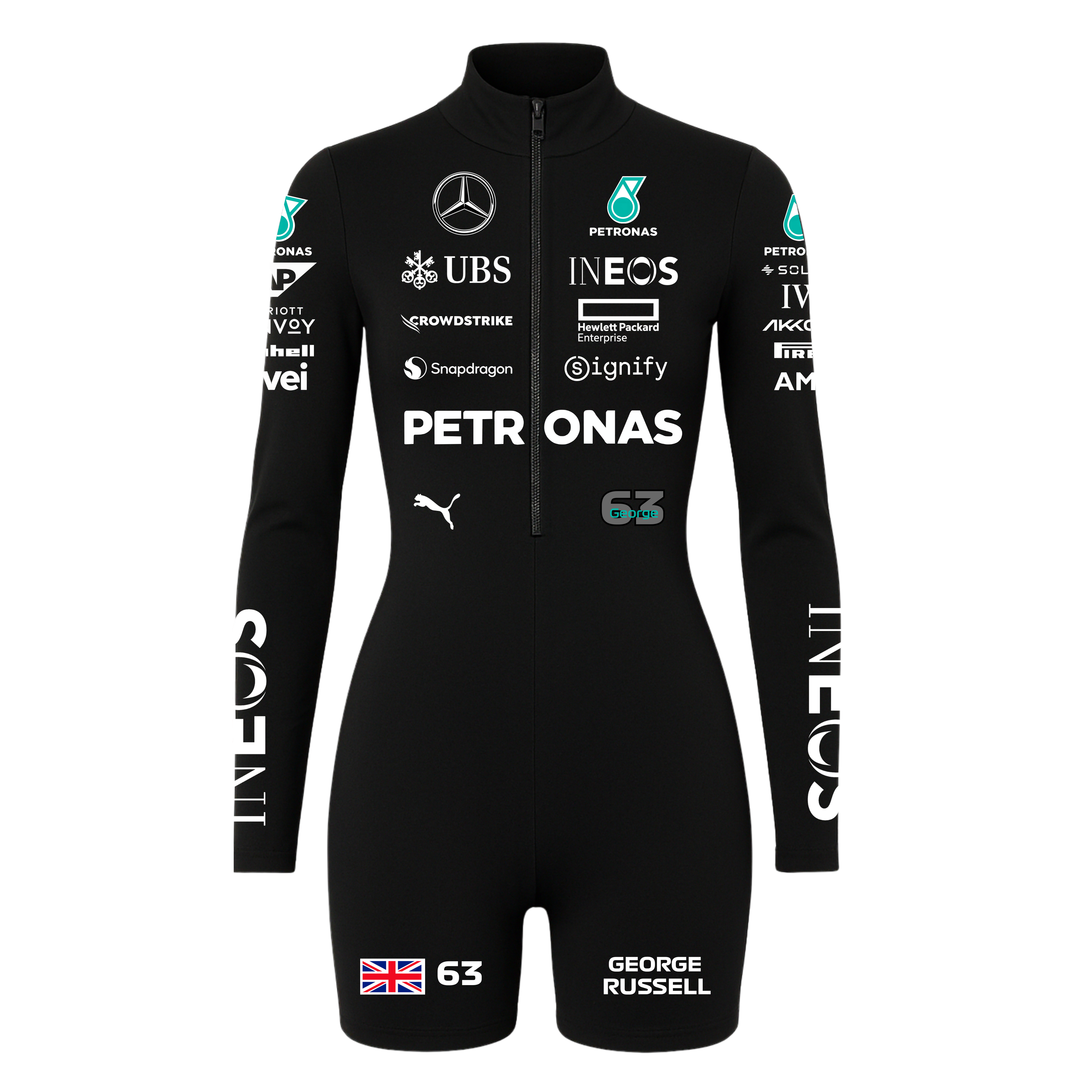 Macaquinho George Russell Preto Mercedes - 2024