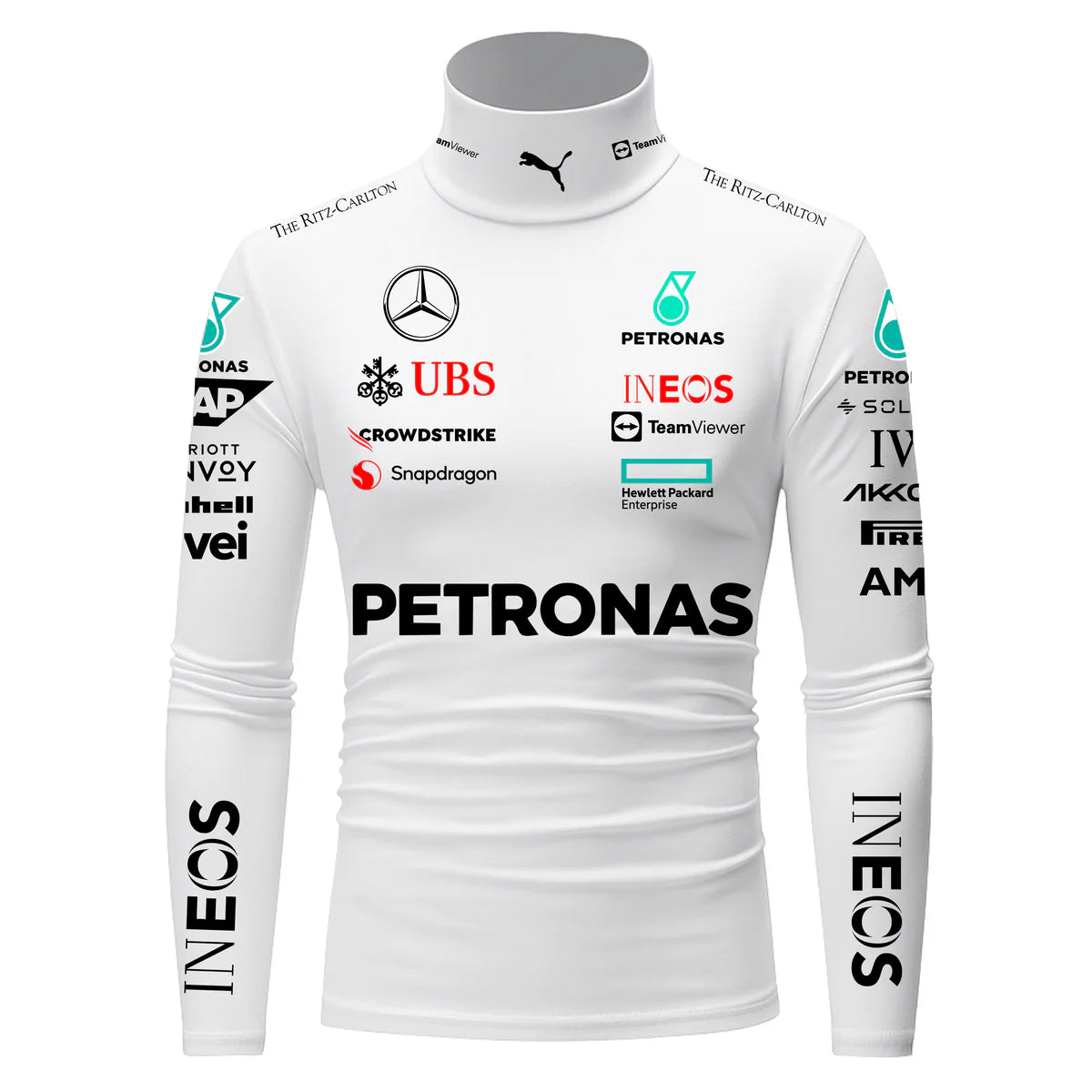 Camiseta Masculina Mercedes Lewis Hamilton Branco
