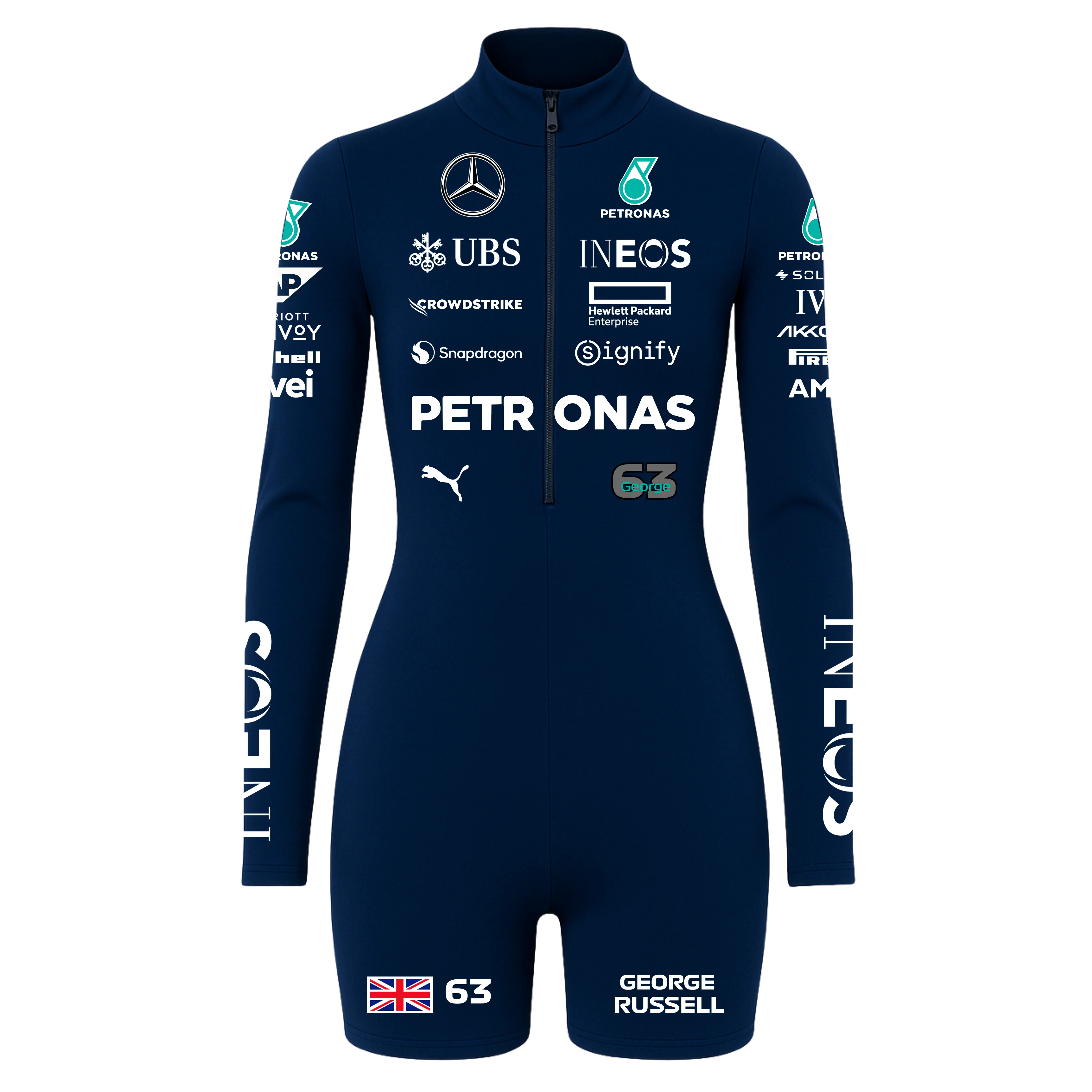 Macaquinho George Russell Azul Marinho Mercedes - 2024