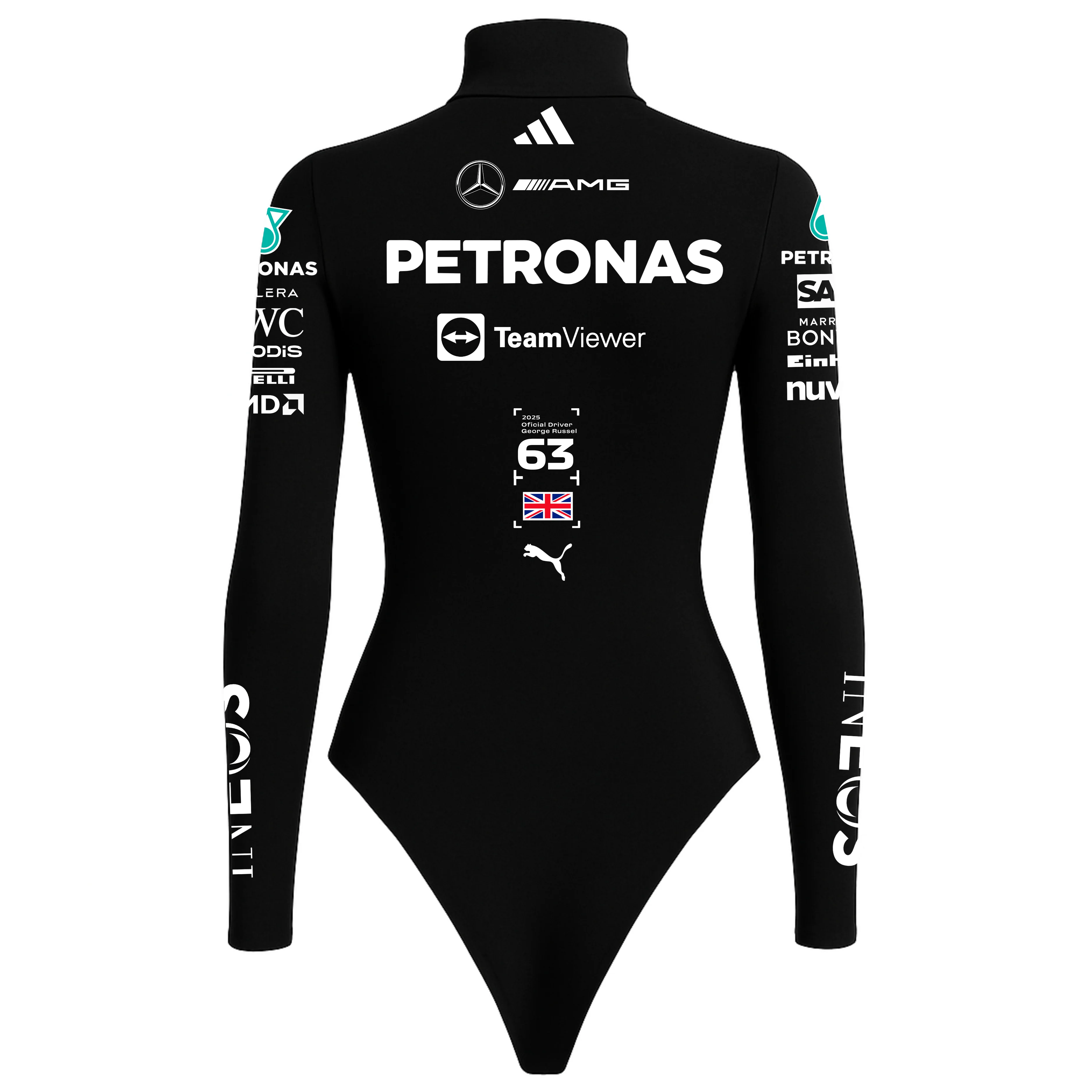 Body George Russel Mercedes Preto - 2025