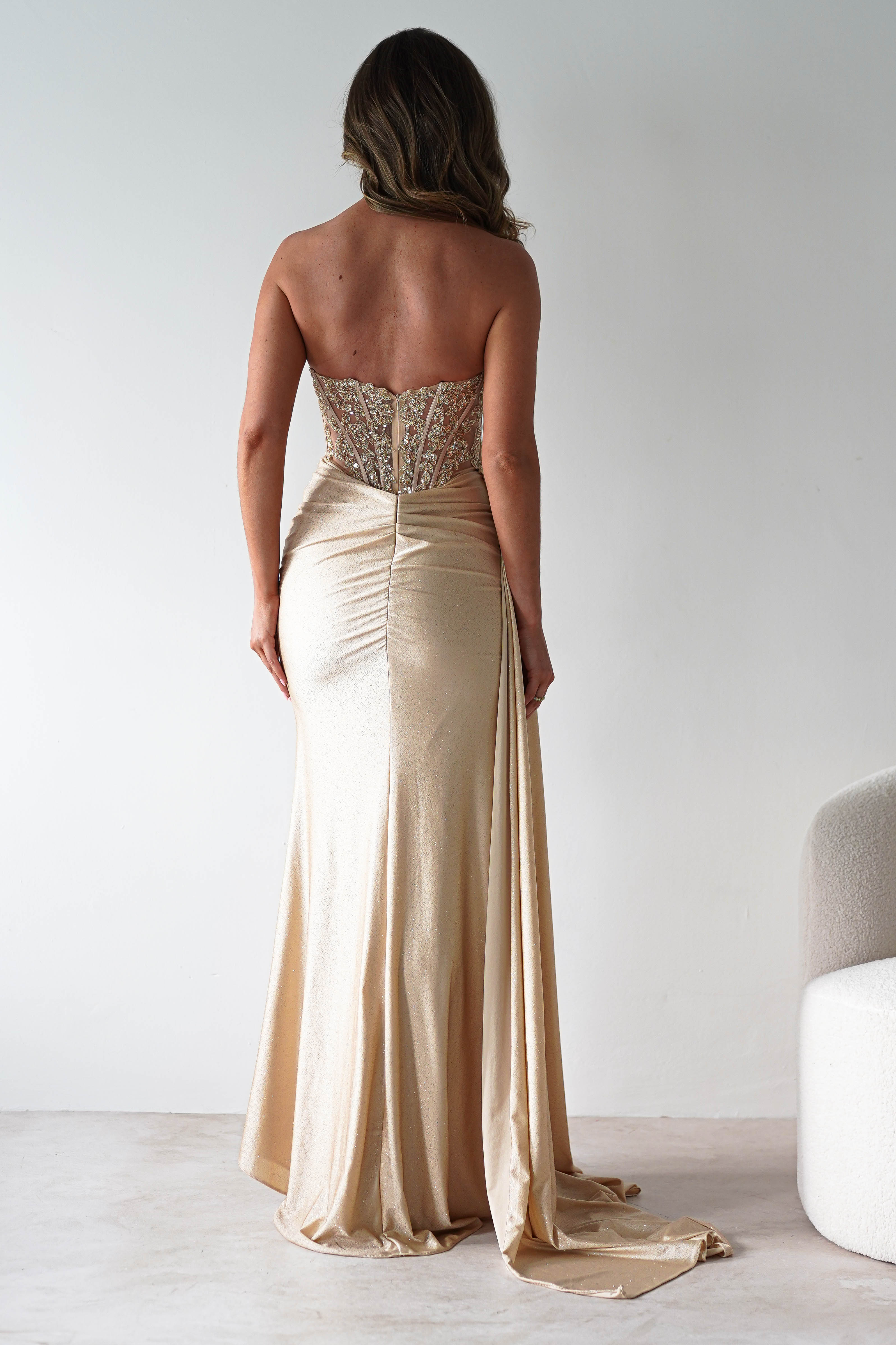 Vestido Lavelle Glitter Dourado