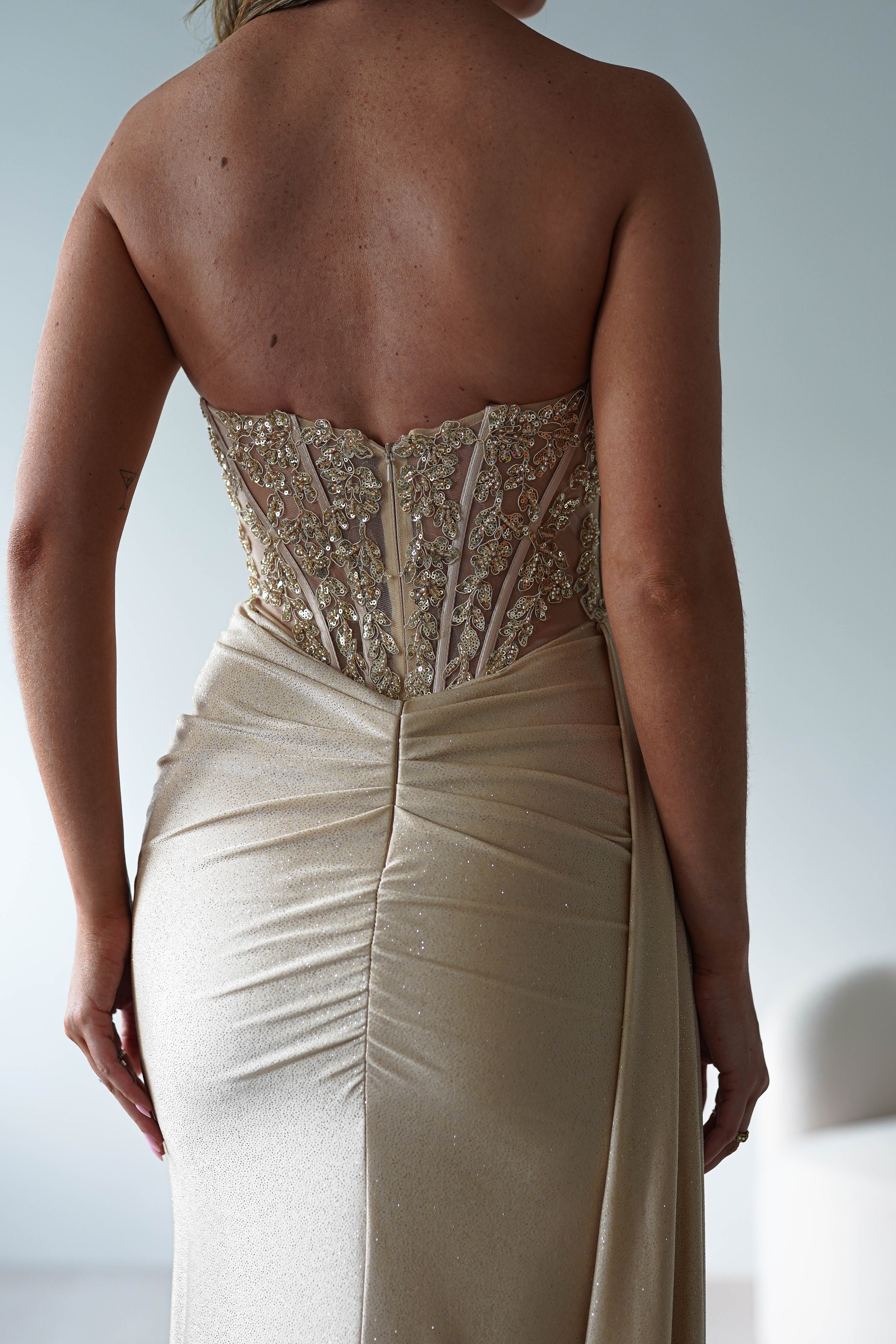 Vestido Lavelle Glitter Dourado