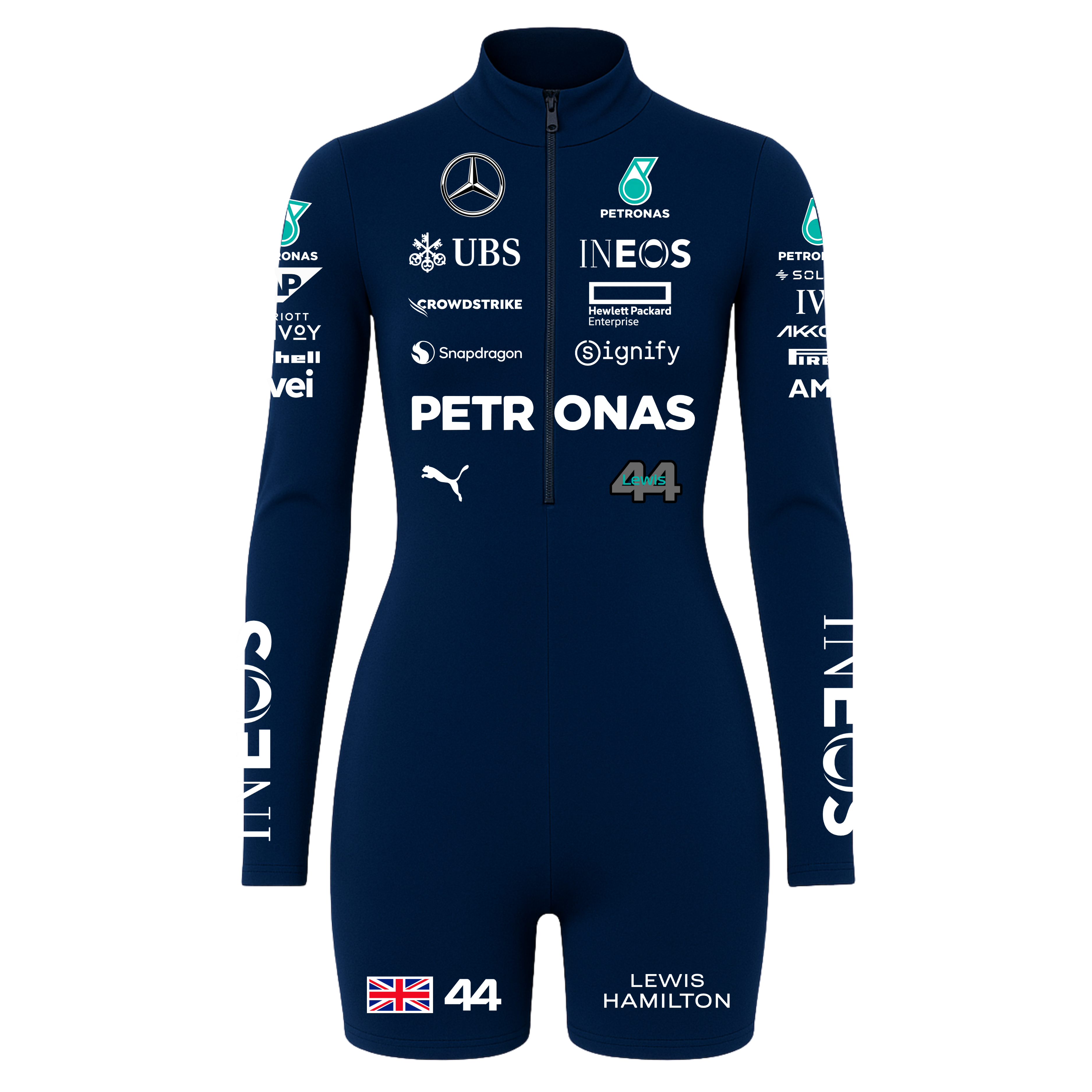 Macaquinho Lewis Hamilton Azul Marinho Mercedes - 2024