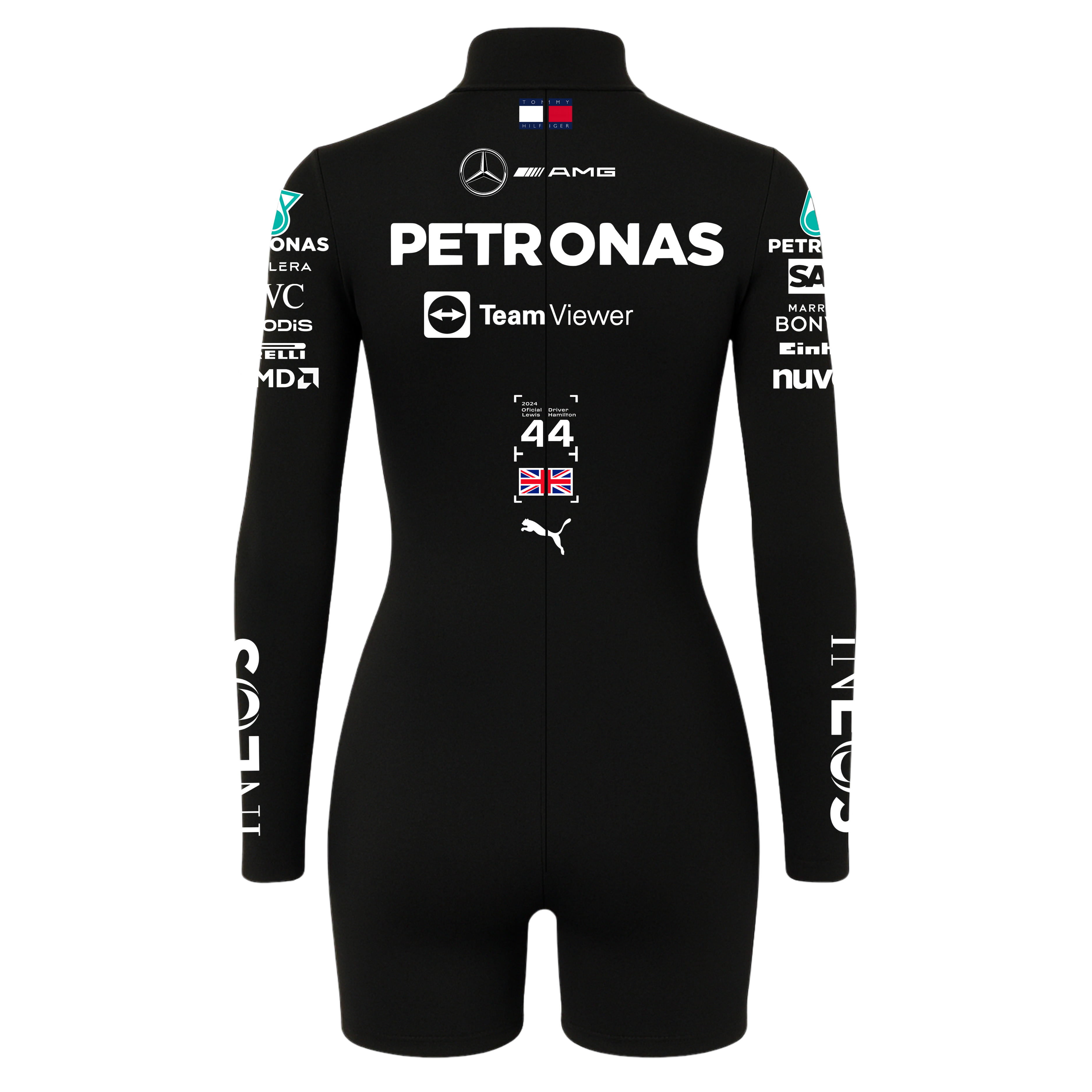 Macaquinho Lewis Hamilton Preto Mercedes - 2024