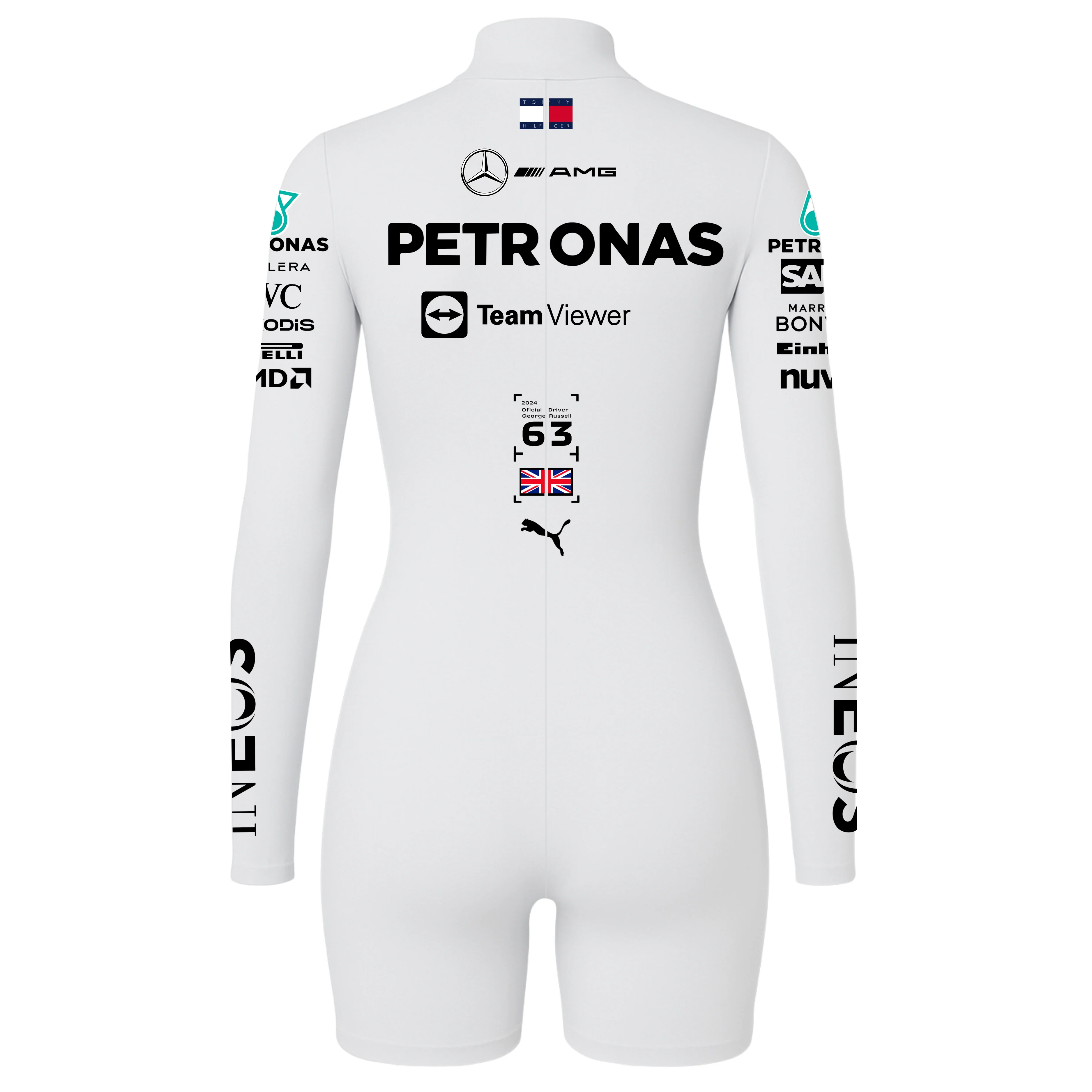 Macaquinho George Russell Branco Mercedes - 2024